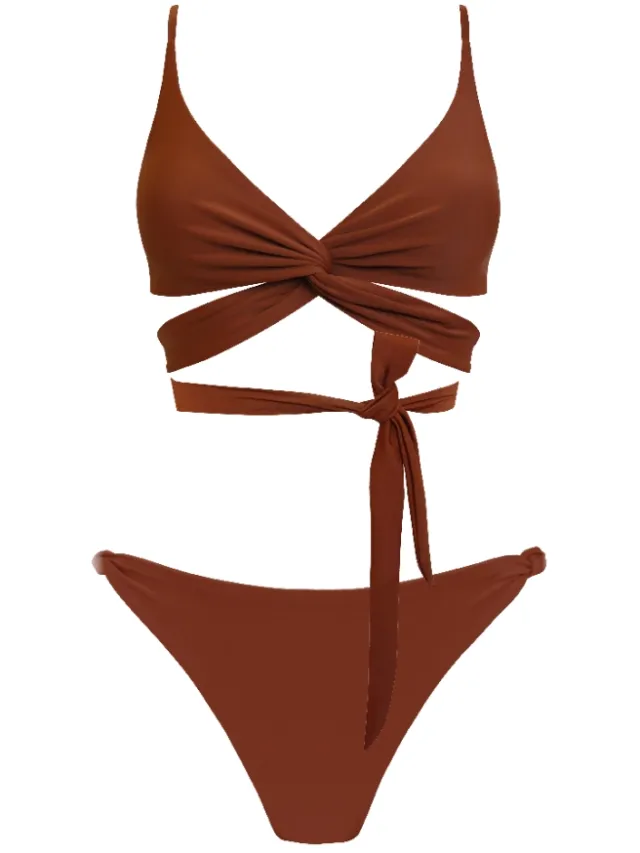 Anekdot dames vegan Bikini Set Lin Leona Roest Donkeroranje