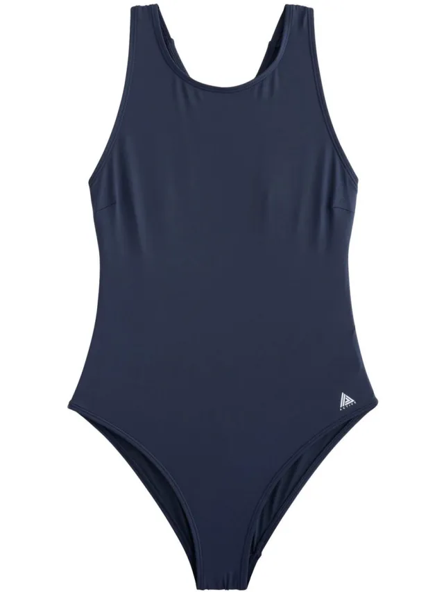 Next Dames - Basic vormgevend badpak met hoge hals - Blauw Navy