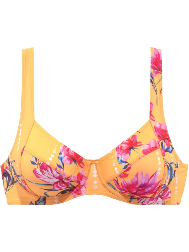 beugelbikinitop geel met bloemenprint, foto 2
