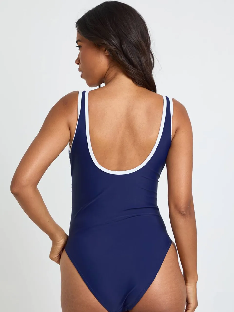 boohoo Dames Corrigerend Badpak Met Diepe V-hals marineblauw, foto 3