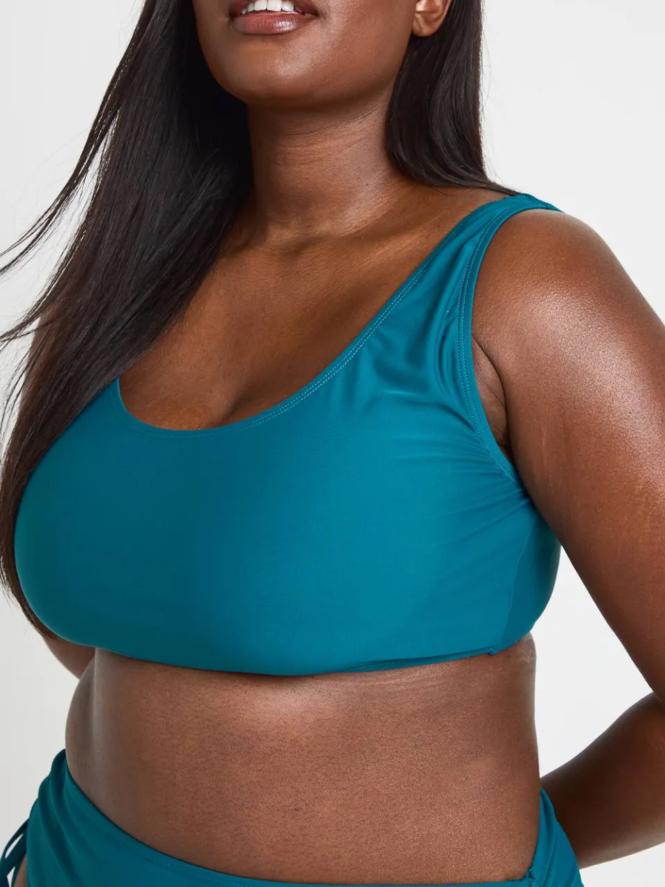 boohoo Dames Plus Essentials Bikini Top Met Ronde Hals groenblauw, foto 4