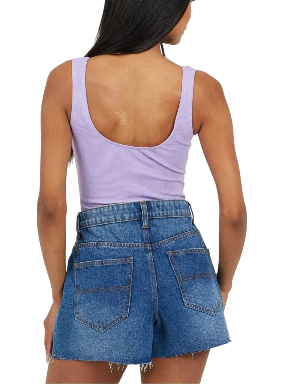 Brave Soul Dames Kanten Bodysuit met Veters (Violet), foto 2