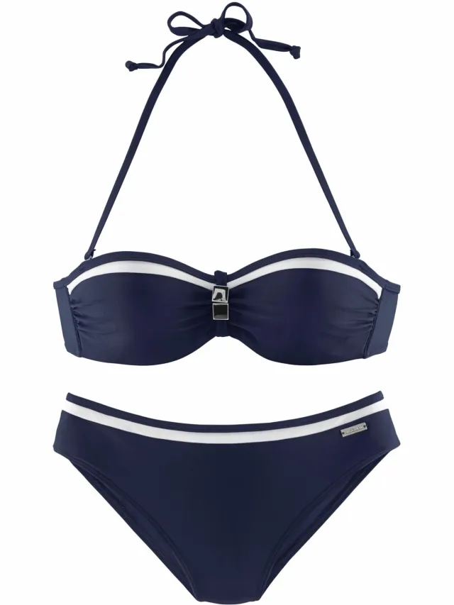 bandeaubikini met beugel marine