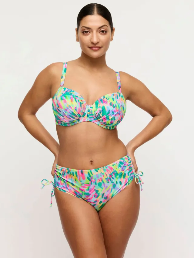 PrimaDonna high waist bikinibroekje Douala lichtblauw/roze
