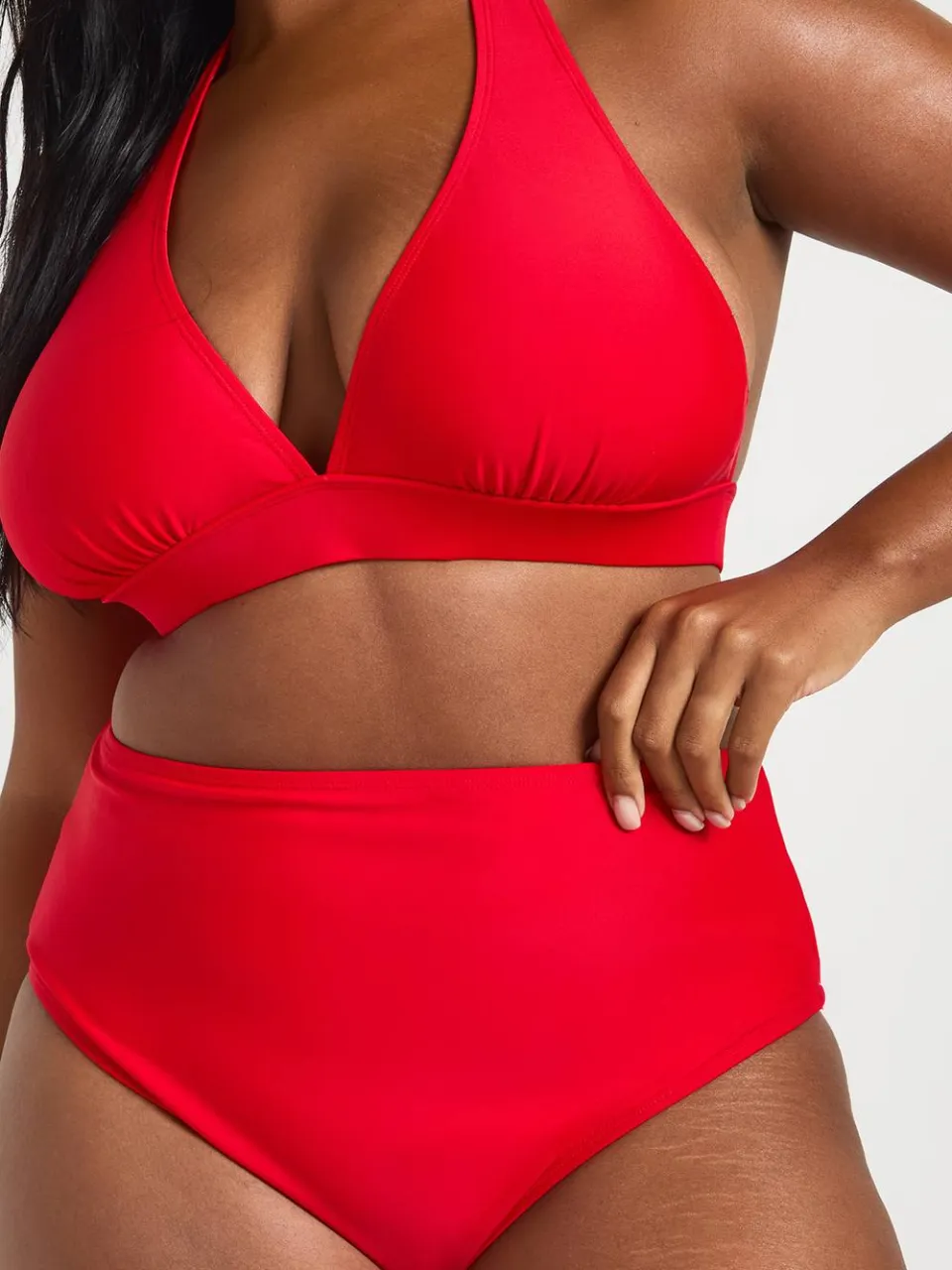 boohoo Dames Plus Essentials Hoge Taille Slip rood, foto 4