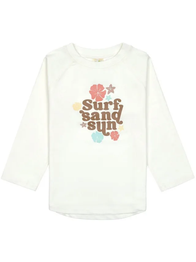 Lässig Splash & Fun Rashguard Zwemshirt met lange mouw met UV-bescherming - Flowers sea salt, 5 jaar