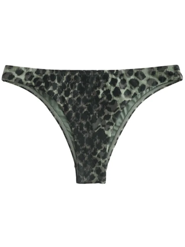 Next Dames - Hoog uitgesneden Braziliaans bikinibroekje - Dierenprint Green/Black Leopard Print