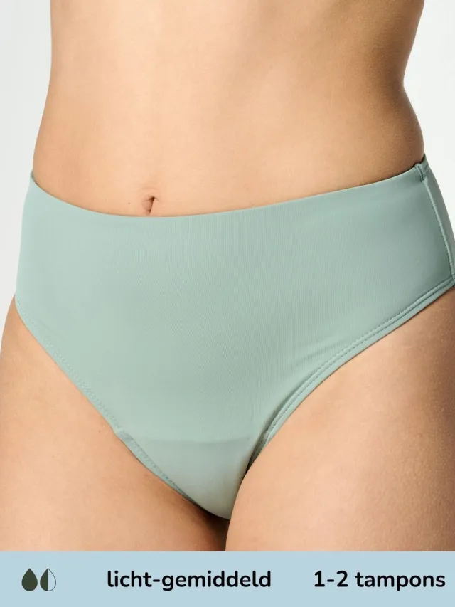 moodies period undies Moodies menstruatie zwemkleding - Cheeky broekje - licht-gemiddeld kruisje - Groen