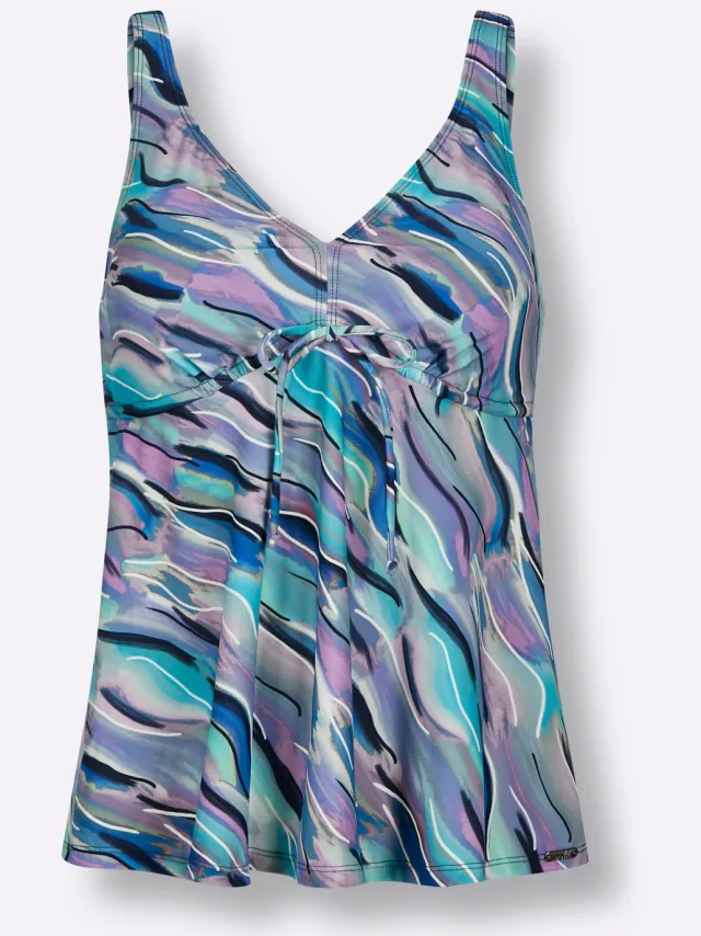 Tankinitop turquoise lila bedrukt, foto 2