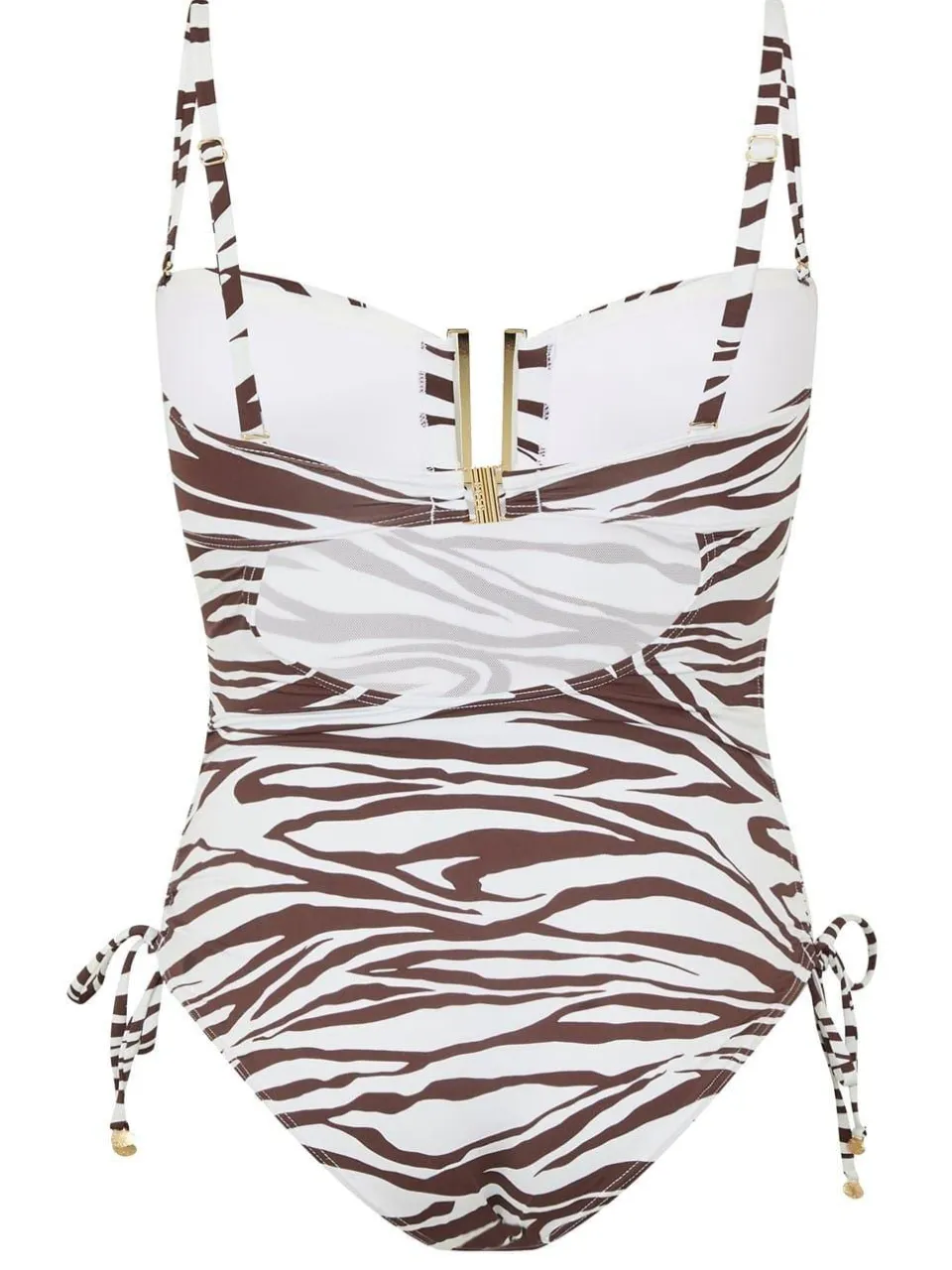 Biba Dames/Dames zebraprint ééndelig badpak (Wit, Zwart), foto 2