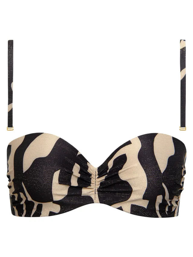 Lisca Aswan voorgevormd bandeau-bikinitopje zwart