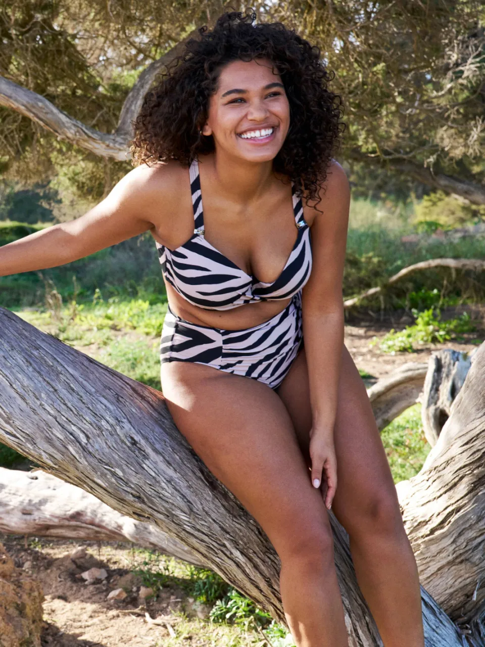 BEACHWAVE Curve voorgevormde beugel bikinitop taupe zwart, foto 7