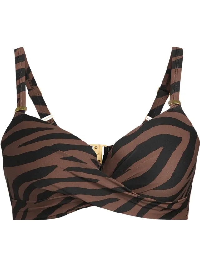 BEACHWAVE Curve beugel bikinitop zebraprint donkerbruin/zwart, foto 2