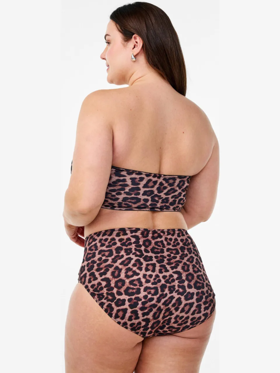 Zizzi CAANNE strapless bandeau bikinitop panterprint bruin, foto 5