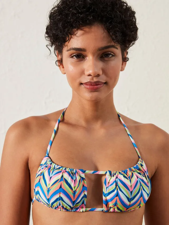 Penti Geometrische Cut-Out Bandeau Bikini Top Veelkleurig