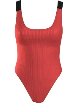 Calvin Klein Intense Power Rib Scoop Plus badpak rood