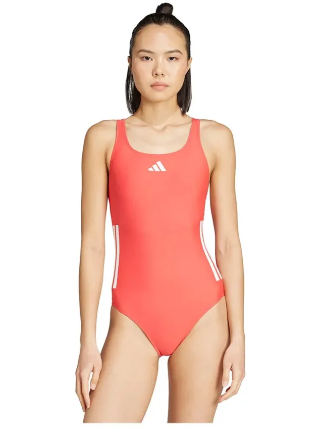 Adidas 3 Stripes C-back Zwemkleding Rood 40 Vrouw Semi Lucid Red / White