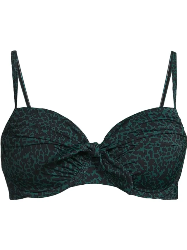 BEACHWAVE voorgevormde beugel bikinitop donkergroen/zwart