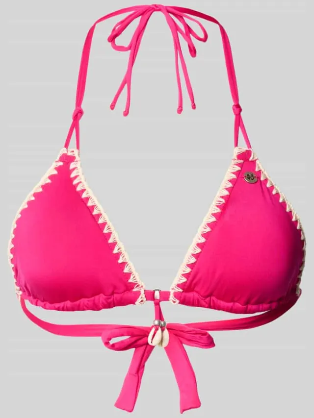 banana moon Bikinitop met vetersluiting model 'ETHNICHIC NUCO' Felroze
