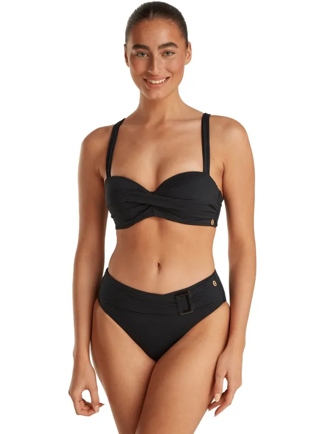 Ten Cate buckle bikini bottom zwart voor Dames black