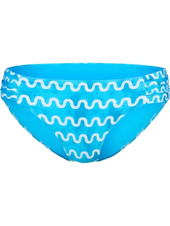 Seafolly Women's Soundwave Ruched Side Retro Pant - Bikinibroekje, blauw