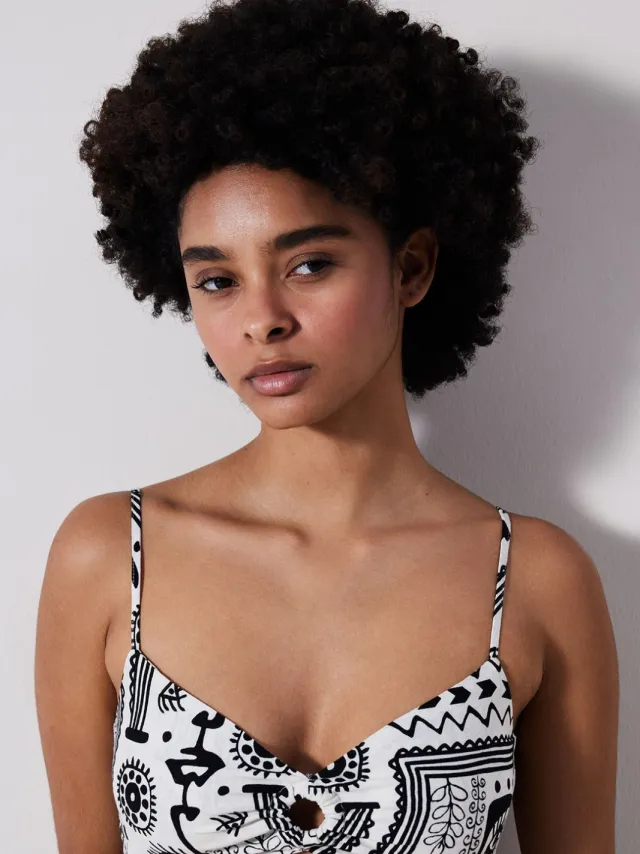 Penti Geometrische V-hals Bikini Top Veelkleurig