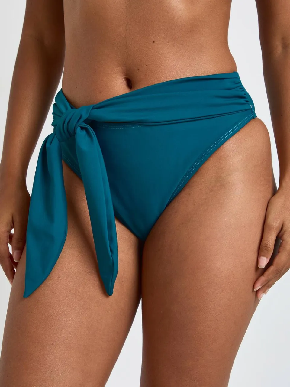boohoo Dames Hoge Taille Bikinibroekje Met Buikcontrole En Wikkeldetail groenblauw, foto 4