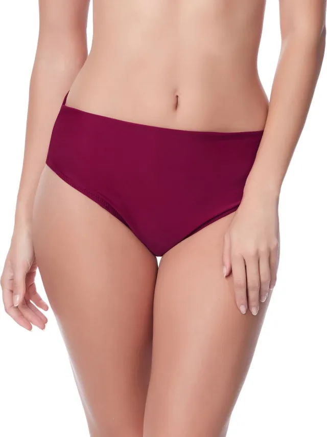 Merry Style MS-VO-M72W Dames Zwembroek - Zwemshorts - Bikinibroekje - Elastische tailleband - Polyamide & Elastaan - Wijnrood (5288) - 38