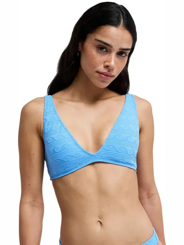 Roxy Paradise Wave Elongated Triangle Bikinitop Blauw XL Vrouw Silver Lake Blue Make A Splash