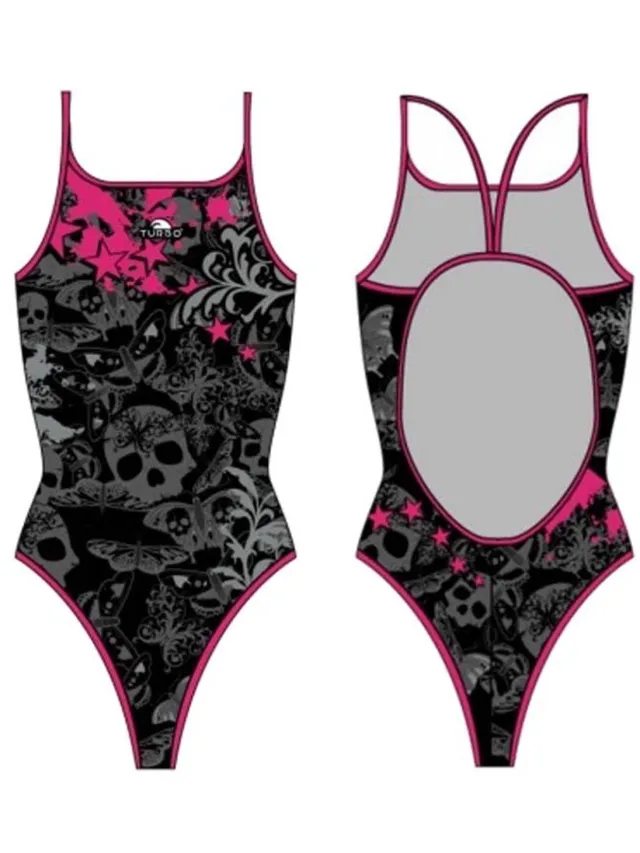 Turbo Skull Butterflyers Stars Zwemkleding Zwart M Vrouw Black