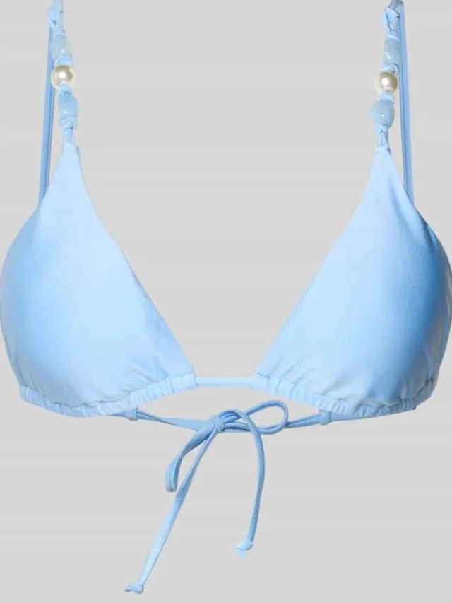Seafolly Bikinitop met parels en vetersluiting model 'PALERMO' Blauw