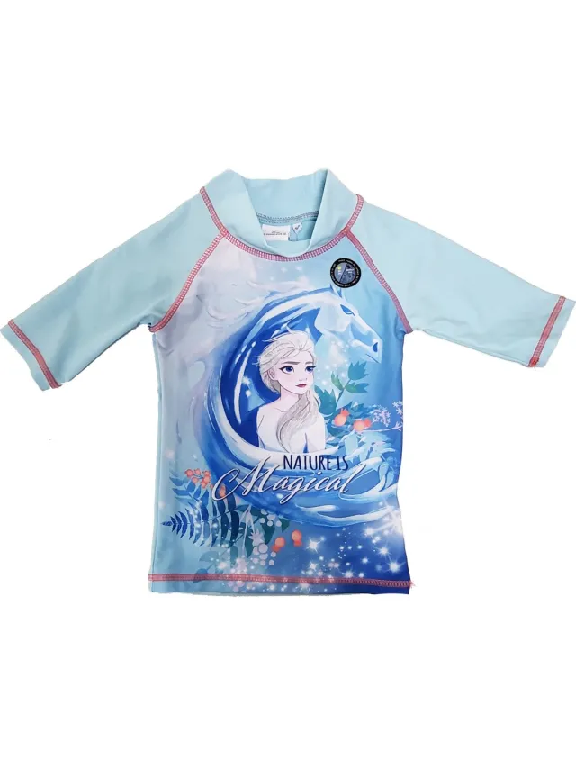Disney Frozen II Zwemshirt / Zwemkleding - UV protectie shirt - Blauw - UV 40+ - Maat 98/104 (4 jaar)