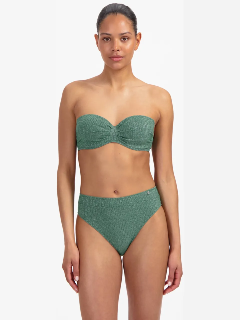 Beachlife voorgevormde bandeau bikinitop groen, foto 6