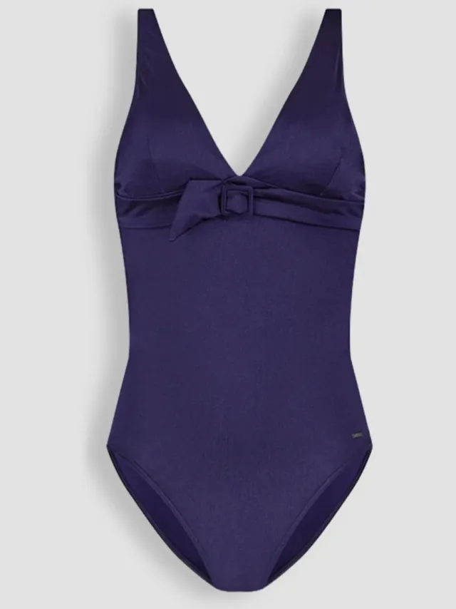 Cyell Satin Navy Badpak – Voorgevormd – Donkerblauw – Met Beugel – Luxe Glans