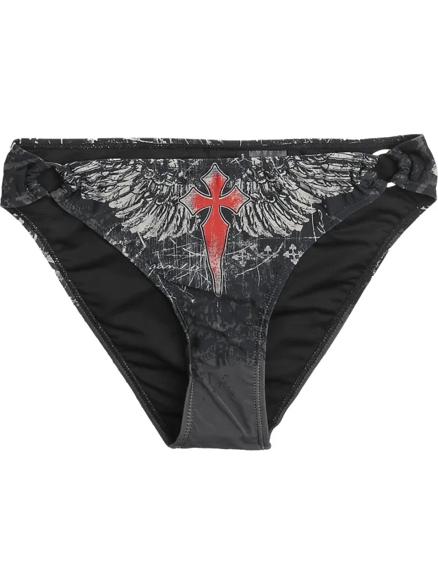 Rock Rebel by EMP Zwarte bikinibroek met schedelprint - Dames