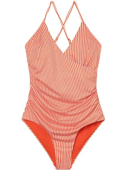 Dedicated Klinte wikkelbadpak rood Roze/Rood