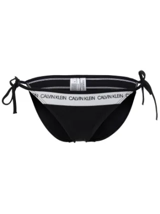 Calvin Klein CK Logo string side tie bikini zwart Geel,Zwart