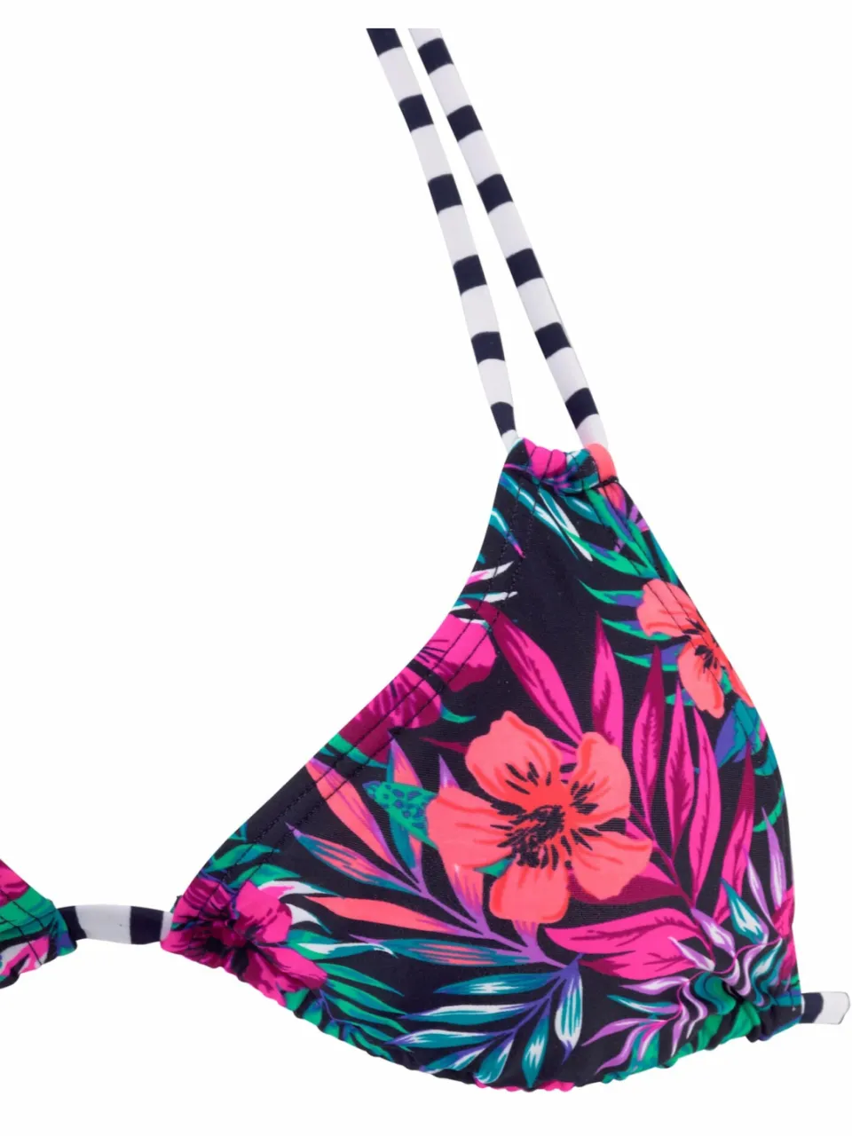 triangelbikinitop marine met bloemenprint, foto 3