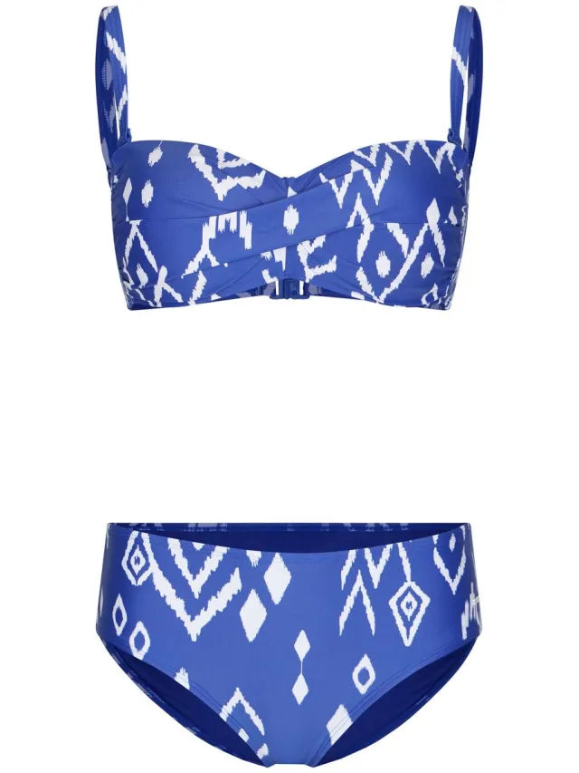 Pastunette Bandeau Bikini - Cobalt Sea - Blauw/Wit - Strapless