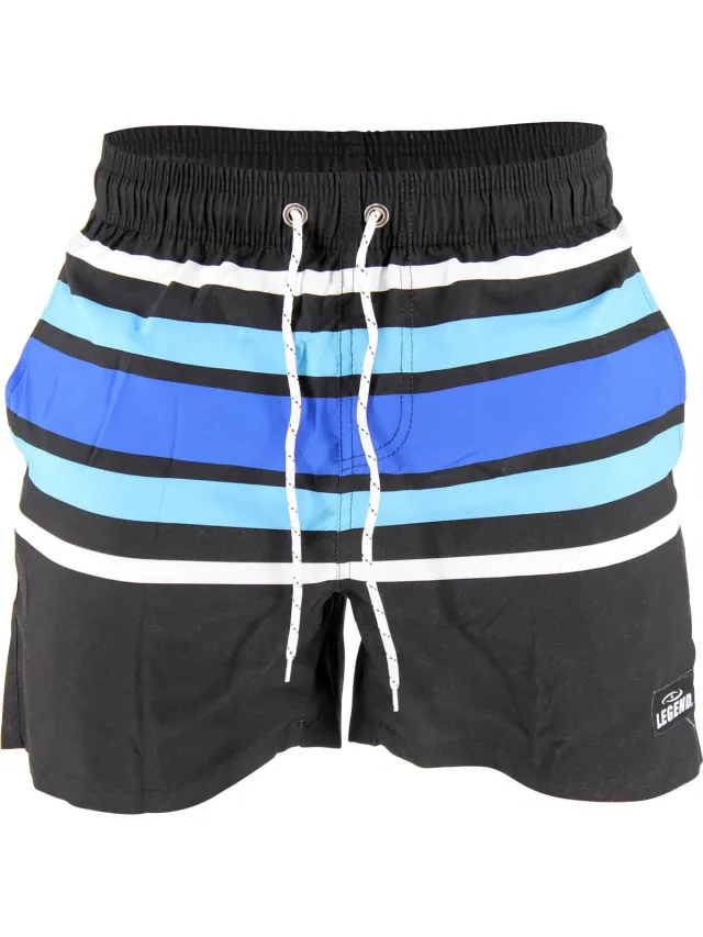 Legend Zwembroek Summer Stripes zwart Zwart, Blauw