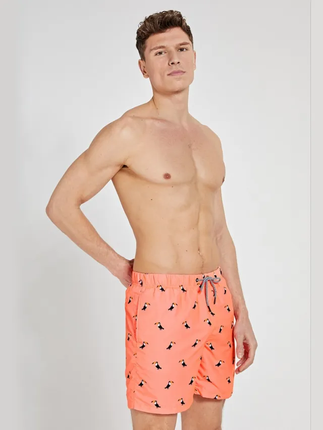 Shiwi Maat L Swimshort tucan micro peach - oranje