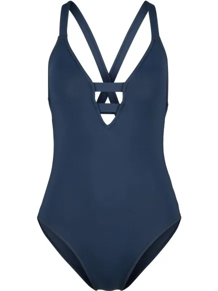 Seafolly Collective deep V badpak blauw