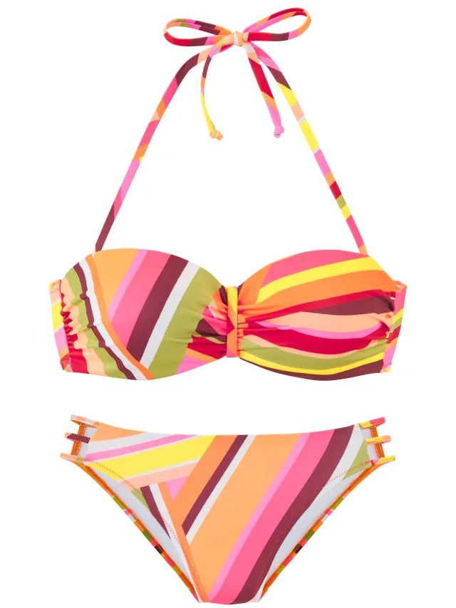 bandeaubikini met beugel oranje bedrukt, foto 2