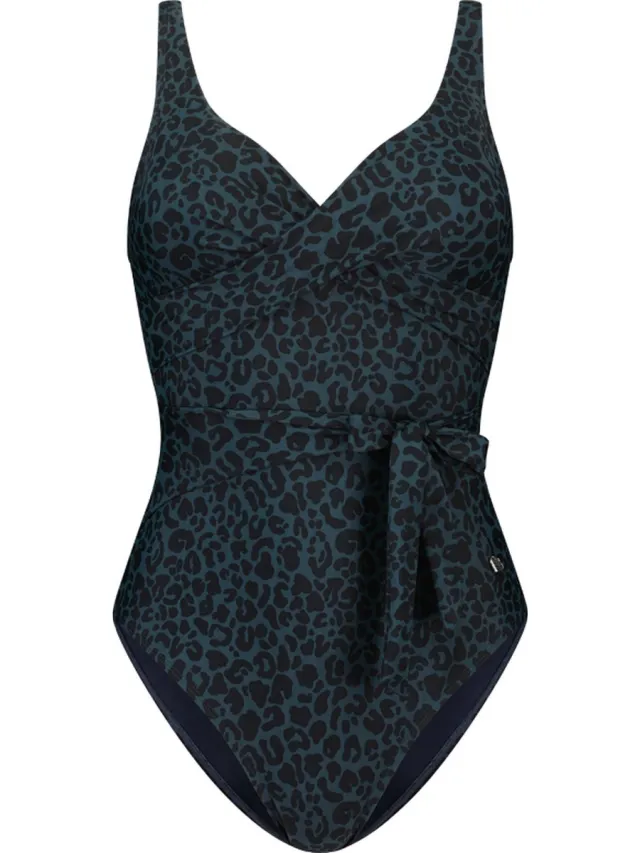 Beachlife Safari Dames Badpak - Maat 36 (Cupmaat D) Groen, Zwart