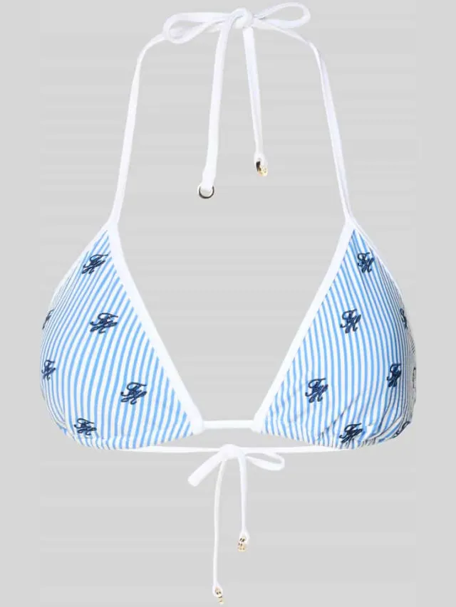 Tommy Hilfiger Bikini-top met logo-stitching blauw, foto 2
