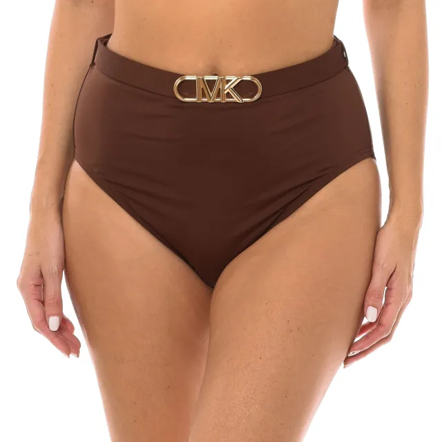 Michael Kors Bikinislip met hoge taille voor dames MM1N025 Bruin