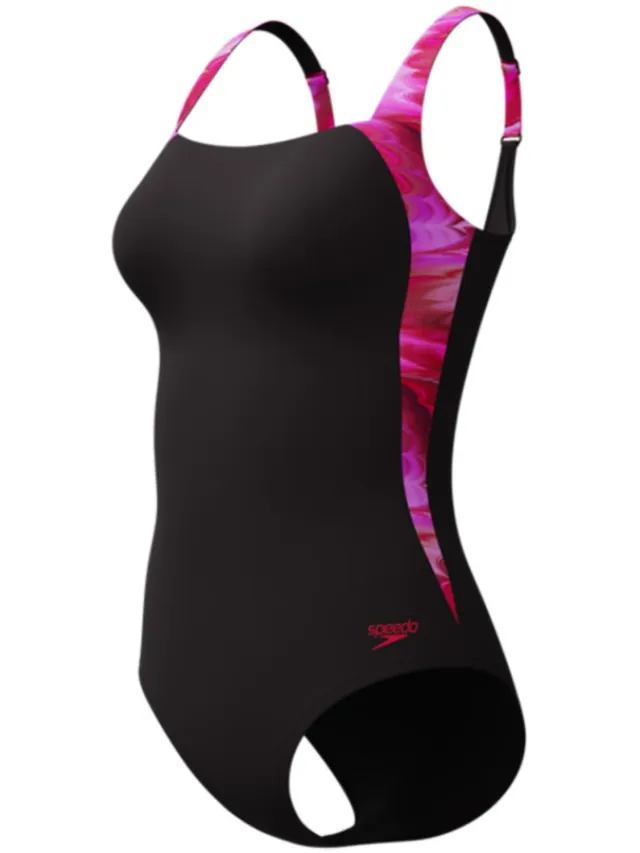 Speedo Print Luna Lustre Dames Badpak 003064002 - Kleur Zwart