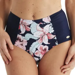 Damella Meryl Pink Lillies maxi bikinibroekje marineblauw Versch.kleure/Patroon,Roze,Blauw