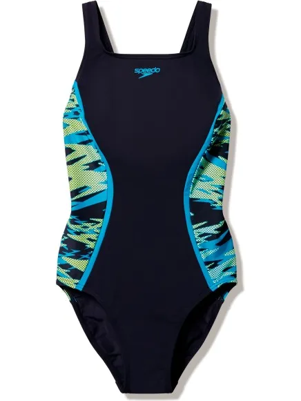 Speedo Hyperboom Splice Muscleback badpak blauw