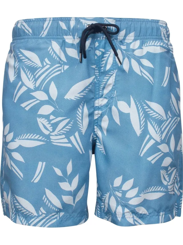 Baileys Regular Fit zwembroek blauw met bladprint
